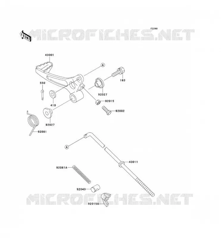 PEDALE DE FREIN Kawasaki TOUT-TERRAIN 60 2000 KX60  KX60-B16
