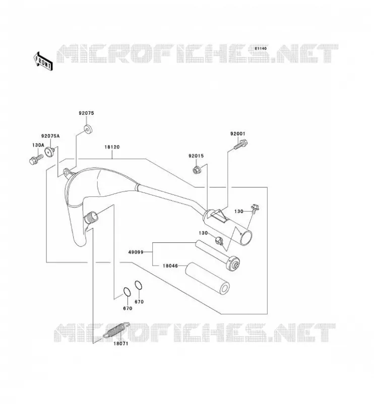 &Eacute;CHAPPEMENT Kawasaki TOUT-TERRAIN 60 2001 KX60  KX60-B17