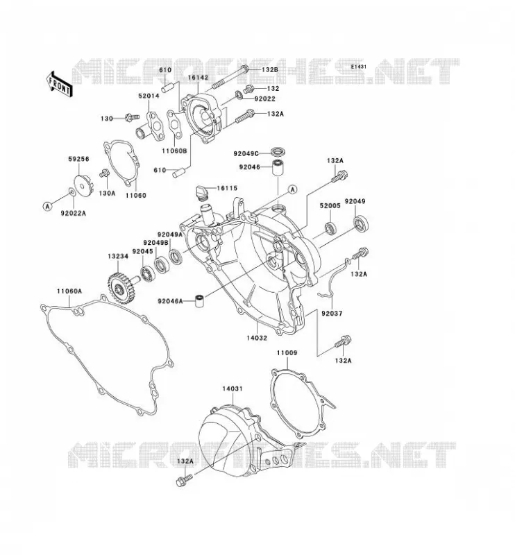 COUVERCLES MOTEUR Kawasaki TOUT-TERRAIN 65 2000 KX65  KX65-A1