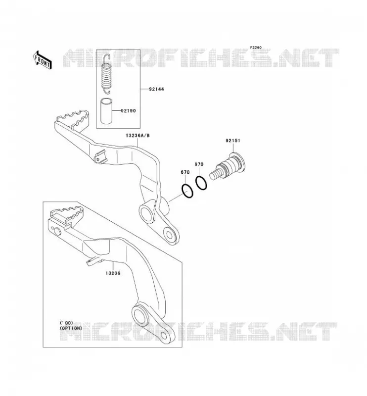 PEDALE DE FREIN Kawasaki TOUT-TERRAIN 65 2000 KX65  KX65-A1