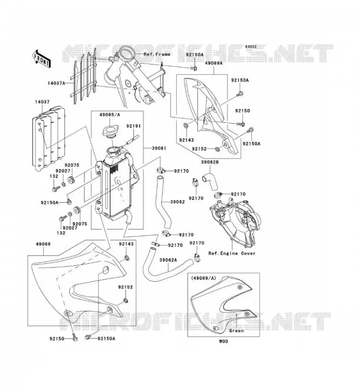RADIATEUR Kawasaki TOUT-TERRAIN 65 2001 KX65  KX65-A2