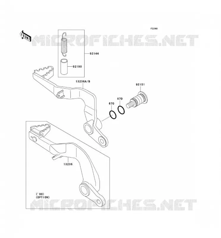 PEDALE DE FREIN Kawasaki TOUT-TERRAIN 65 2001 KX65  KX65-A2