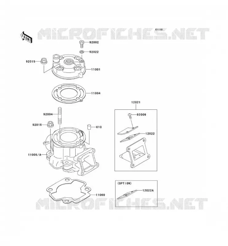 CULASSE/CYLINDRE Kawasaki TOUT-TERRAIN 65 2002 KX65  KX65-A3
