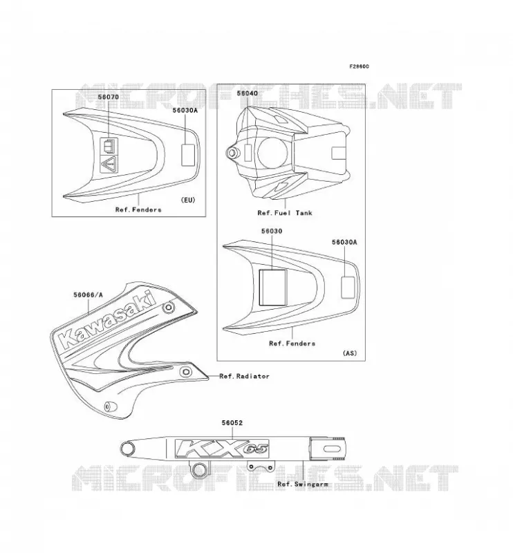 LABEL Kawasaki TOUT-TERRAIN 65 2003 KX65  KX65-A4