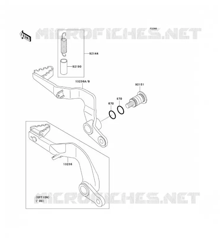 PEDALE DE FREIN Kawasaki TOUT-TERRAIN 65 2003 KX65  KX65-A4