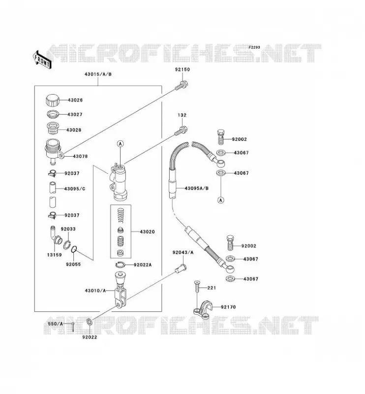 MAITRE CYLINDRE ARRI&Egrave;RE Kawasaki TOUT-TERRAIN 65 2003 KX65  KX65-A4