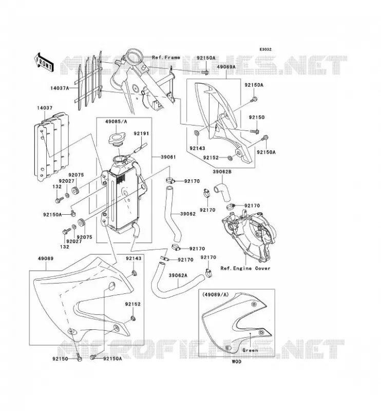 RADIATEUR Kawasaki TOUT-TERRAIN 65 2004 KX65  KX65-A5