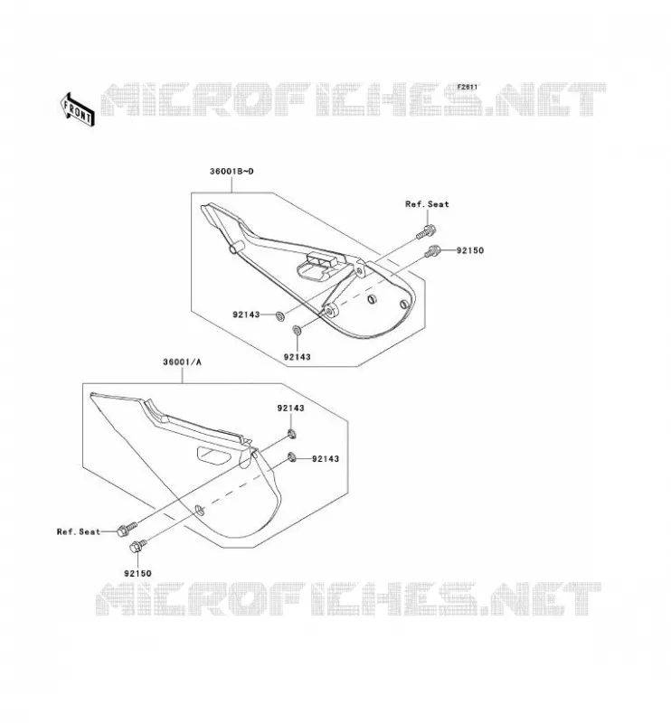 CACHE LAT&Eacute;RAL Kawasaki TOUT-TERRAIN 65 2004 KX65  KX65-A5