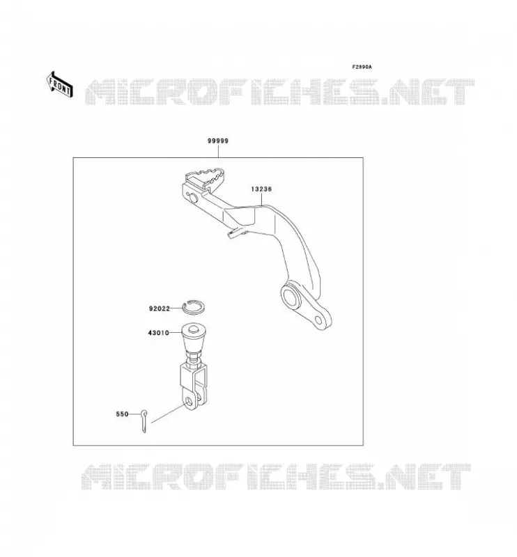 PIECE EN OPTION(PEDALE DE FREIN) Kawasaki TOUT-TERRAIN 65 2004 KX65  KX65-A5