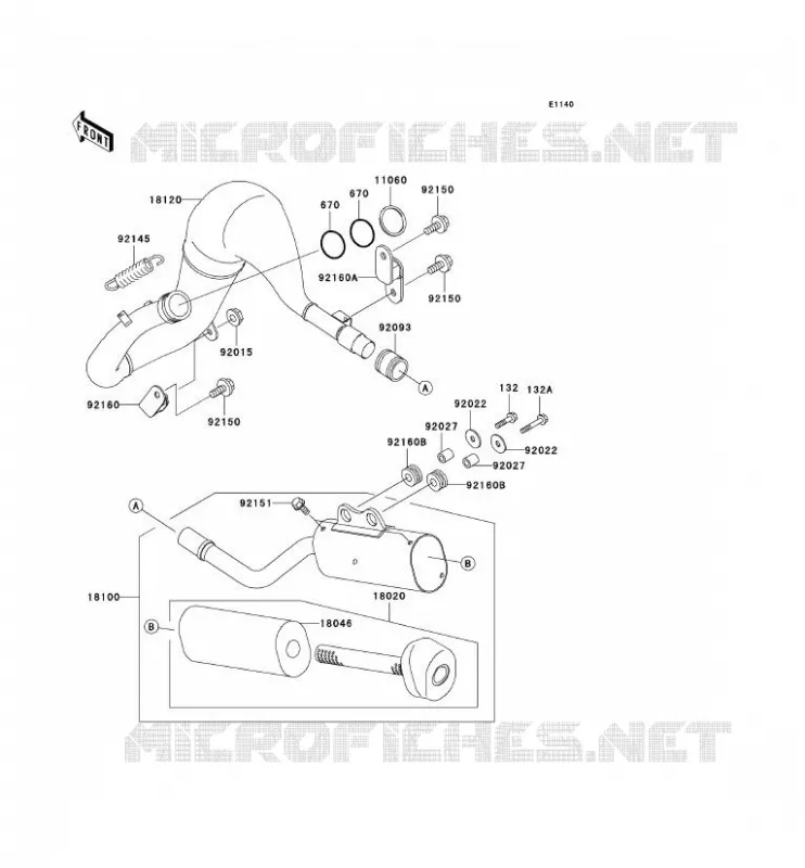&Eacute;CHAPPEMENT Kawasaki TOUT-TERRAIN 65 2005 KX65  KX65-A6