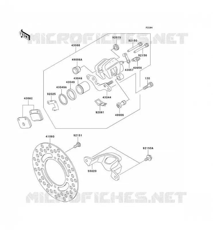 FREIN ARRIERE Kawasaki TOUT-TERRAIN 65 2005 KX65  KX65-A6