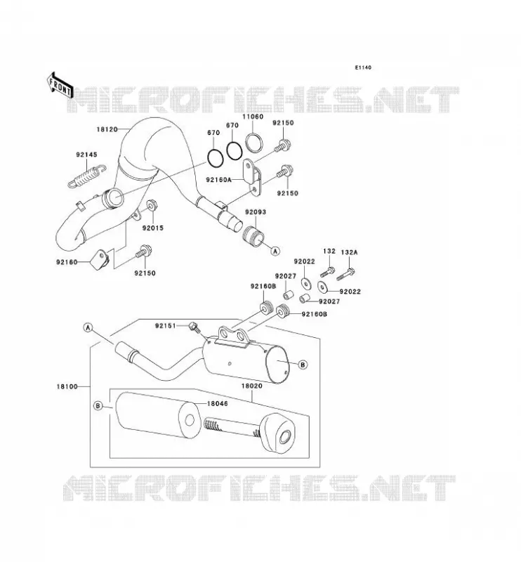 &Eacute;CHAPPEMENT Kawasaki TOUT-TERRAIN 65 2005 KX65  KX65-A6