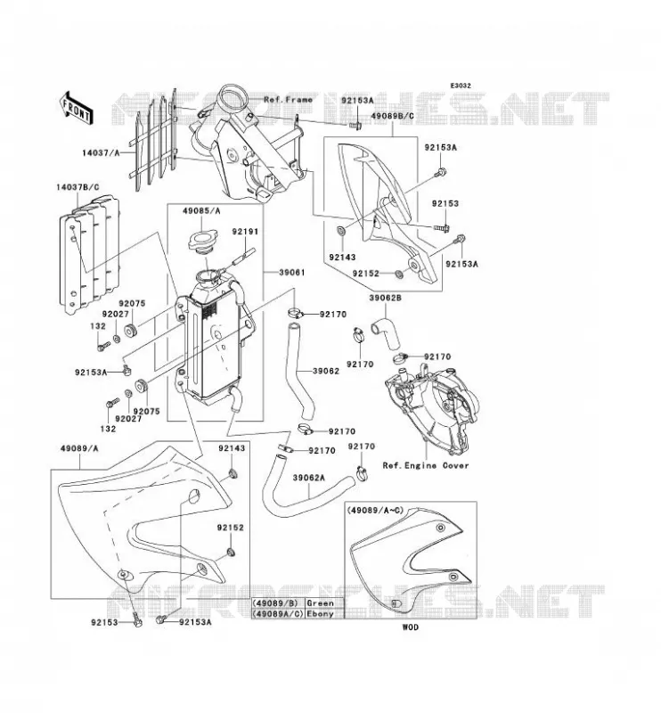 RADIATEUR Kawasaki TOUT-TERRAIN 65 2006 KX65  KX65A6F