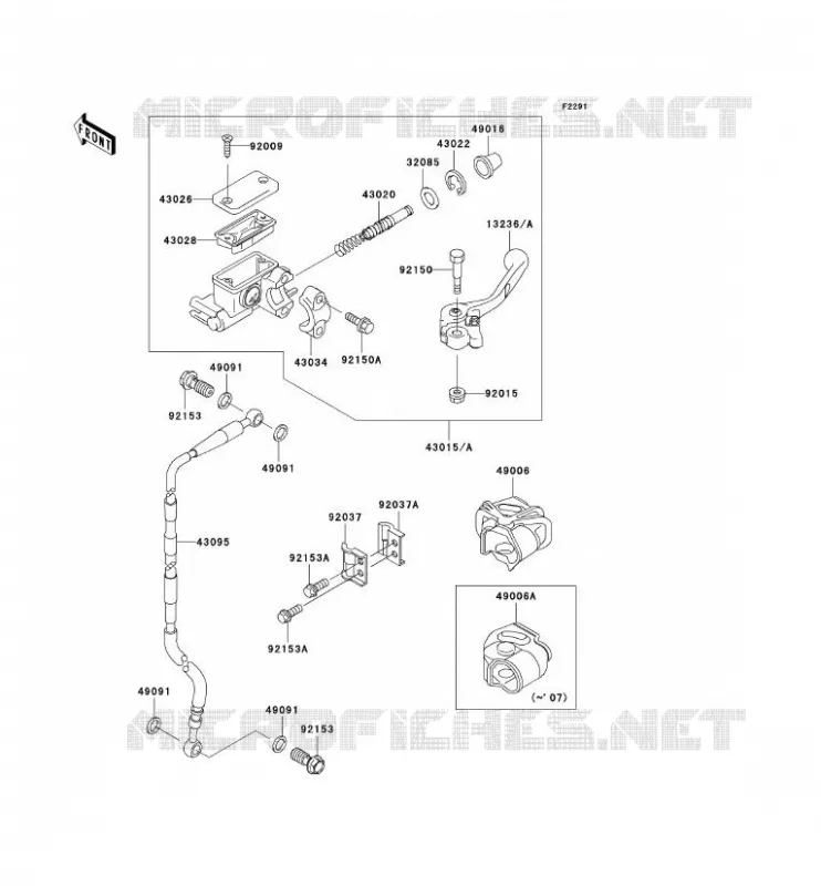 MAITRE CYLINDRE AV Kawasaki TOUT-TERRAIN 65 2007 KX65  KX65A7F