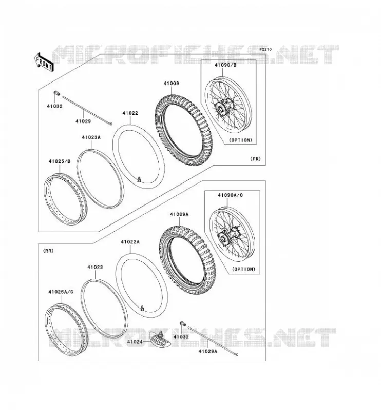 ROUE/PNEUS Kawasaki TOUT-TERRAIN 65 2007 KX65  KX65A7F