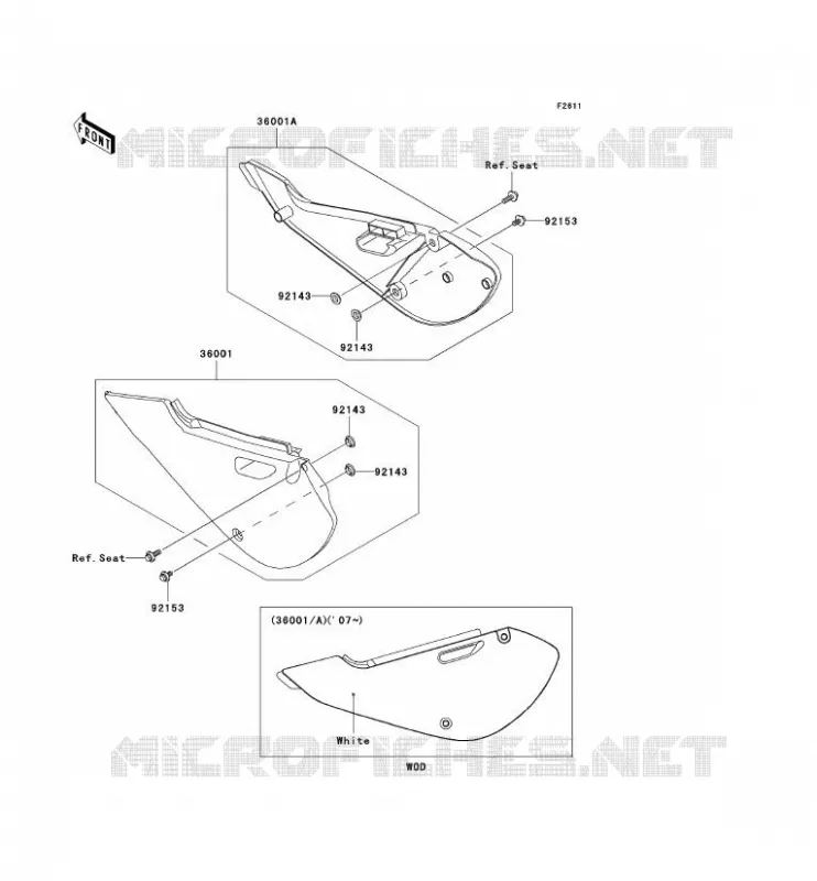 CACHE LAT&Eacute;RAL Kawasaki TOUT-TERRAIN 65 2008 KX65  KX65A8F