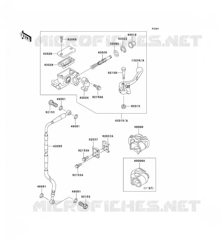 MAITRE CYLINDRE AV Kawasaki TOUT-TERRAIN 65 2008 KX65  KX65A8F