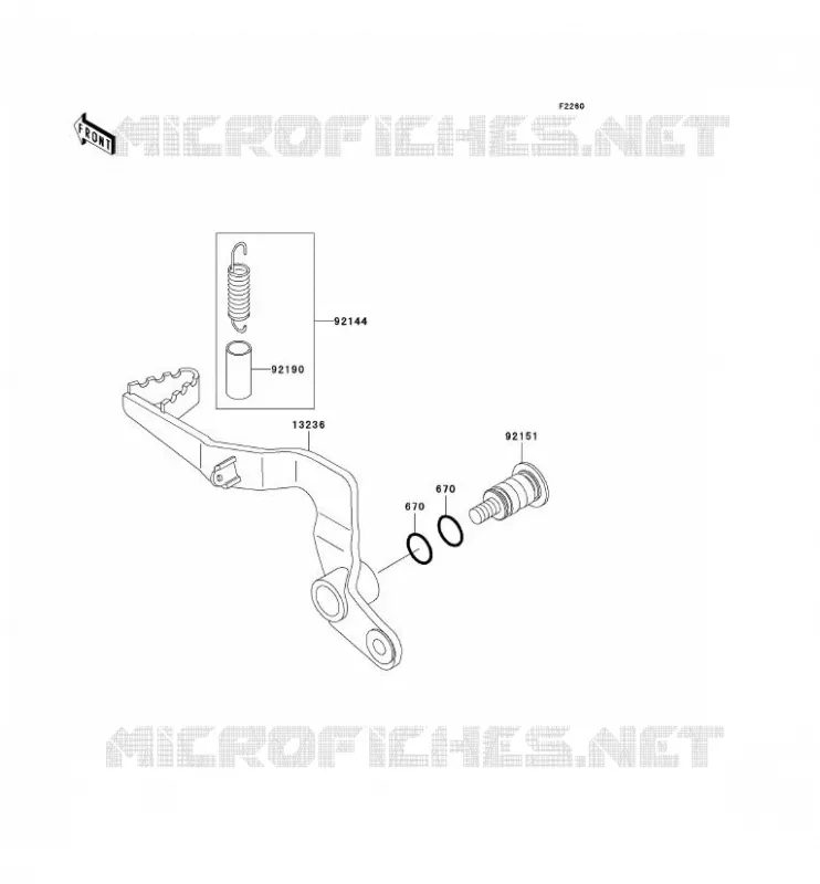 PEDALE DE FREIN Kawasaki TOUT-TERRAIN 65 2008 KX65  KX65A8F