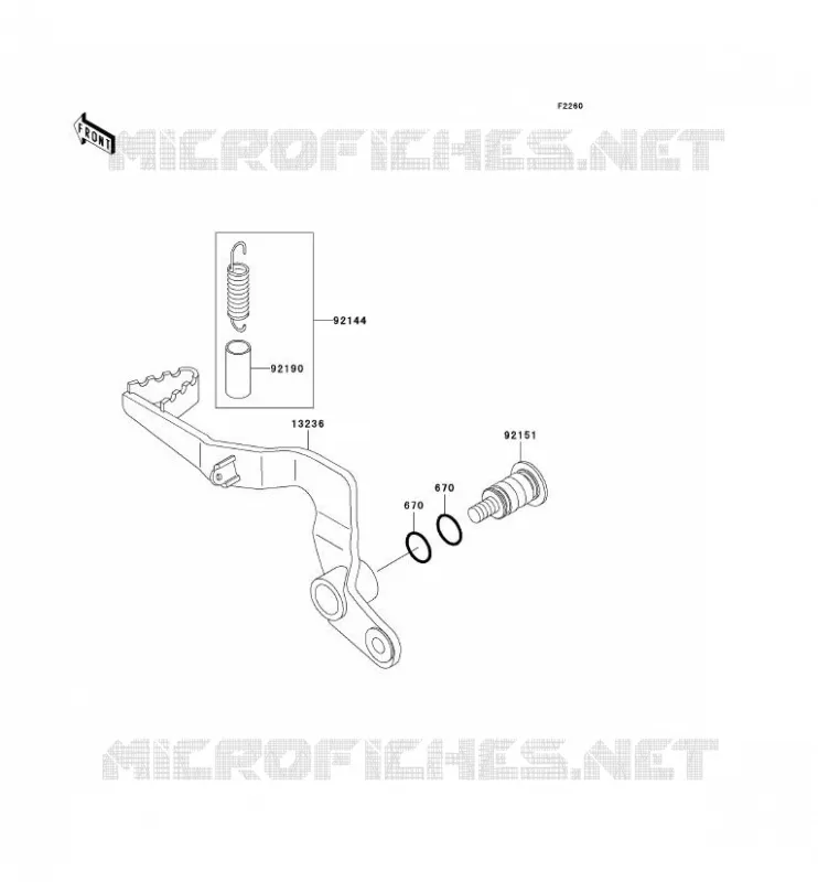 PEDALE DE FREIN Kawasaki TOUT-TERRAIN 65 2009 KX65  KX65A9F