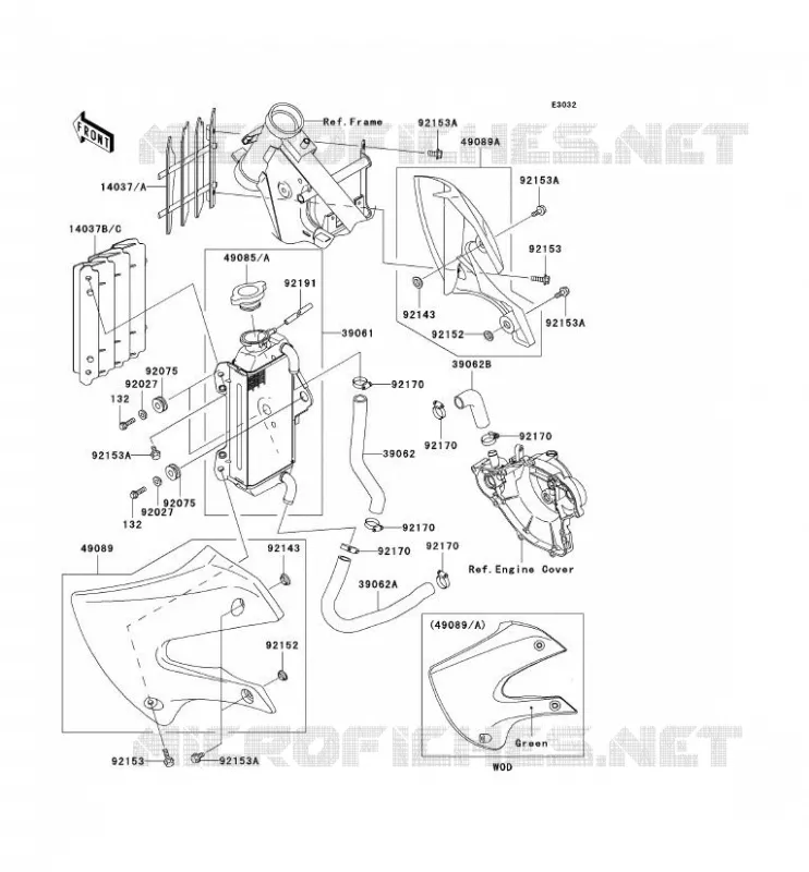 RADIATEUR Kawasaki TOUT-TERRAIN 65 2009 KX65  KX65A9F