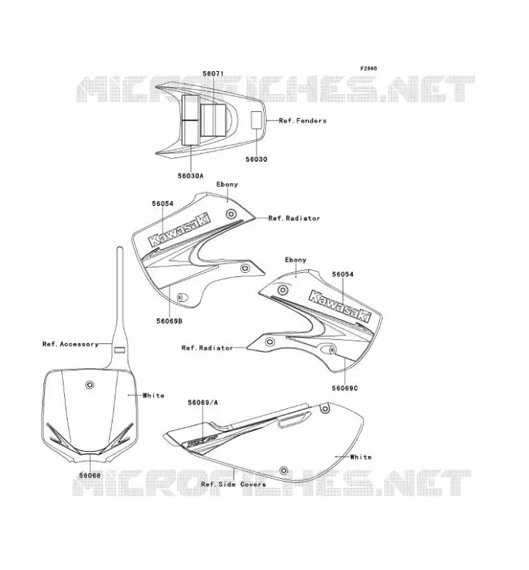 LABEL Kawasaki TOUT-TERRAIN 65 2010 KX65  KX65AAF