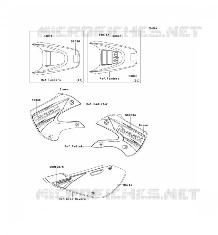 LABEL Kawasaki TOUT-TERRAIN 65 2011 KX65  KX65ABF