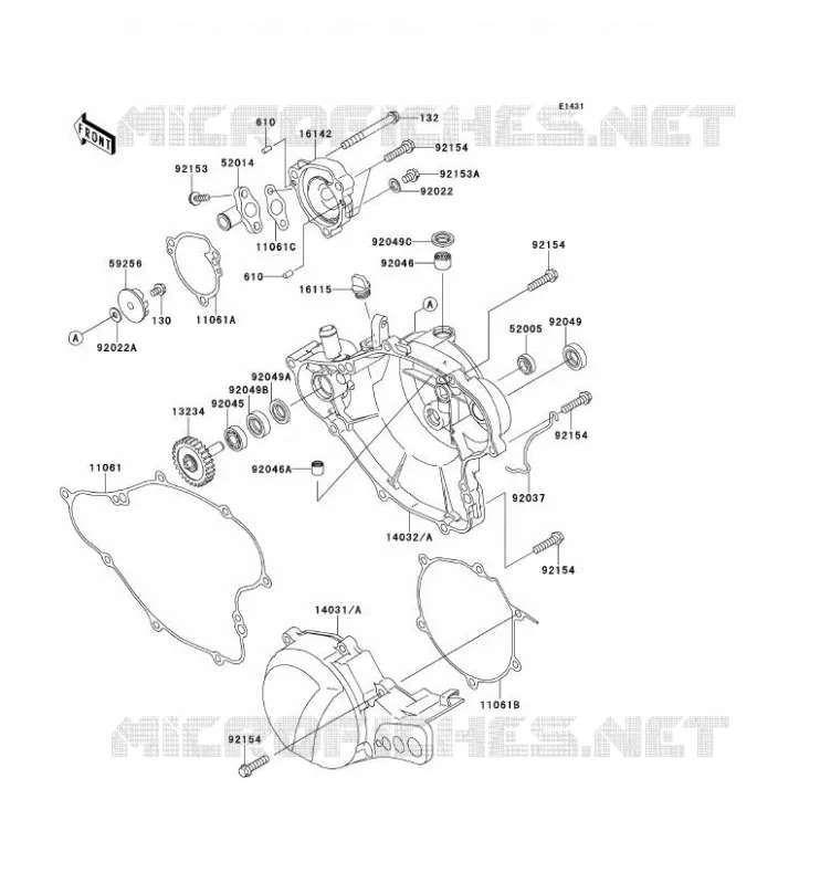 COUVERCLES MOTEUR Kawasaki TOUT-TERRAIN 65 2013 KX65  KX65ADF