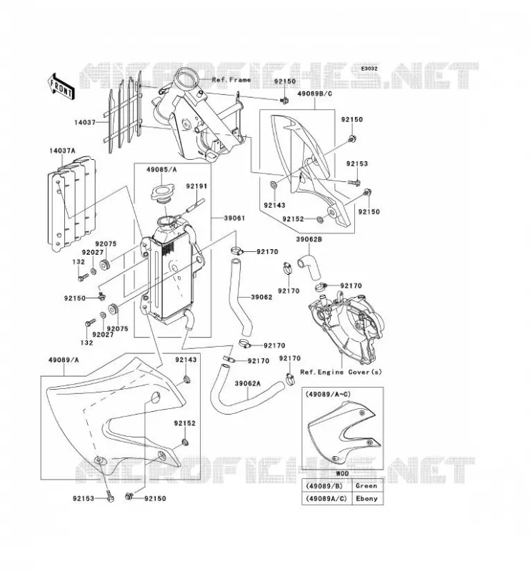 RADIATEUR Kawasaki TOUT-TERRAIN 65 2013 KX65  KX65ADF