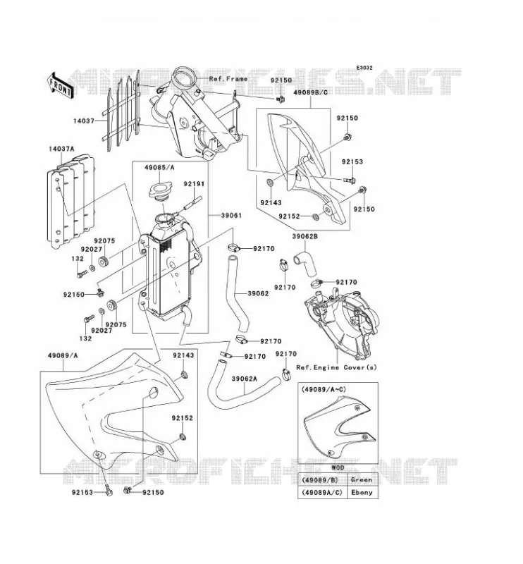 RADIATEUR Kawasaki TOUT-TERRAIN 65 2014 KX65  KX65AEF