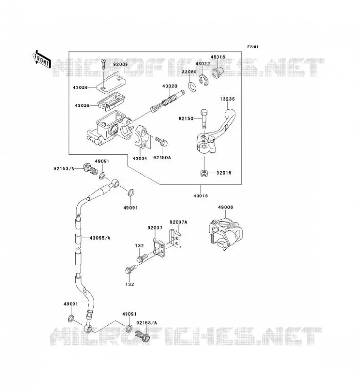 MAITRE CYLINDRE AV Kawasaki TOUT-TERRAIN 65 2014 KX65  KX65AEF