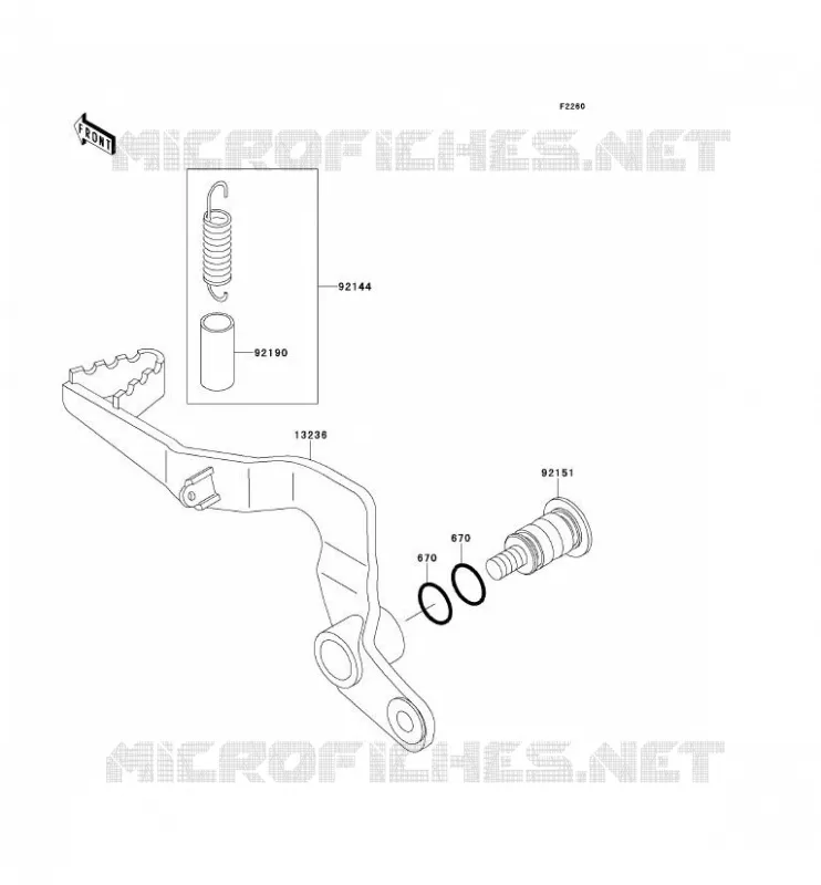 PEDALE DE FREIN Kawasaki TOUT-TERRAIN 65 2014 KX65  KX65AEF