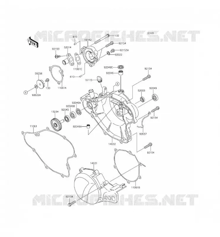 COUVERCLES MOTEUR Kawasaki TOUT-TERRAIN 65 2015 KX65  KX65AFF