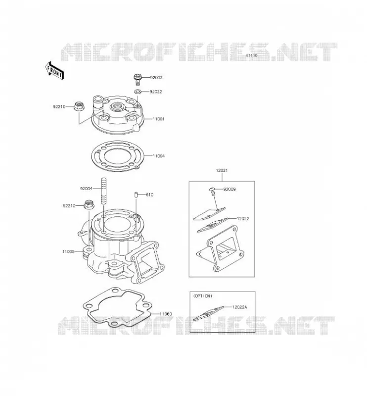 CULASSE/CYLINDRE Kawasaki TOUT-TERRAIN 65 2015 KX65  KX65AFF