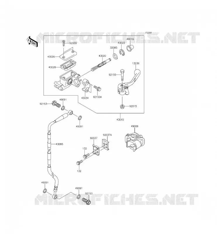 MAITRE CYLINDRE AV Kawasaki TOUT-TERRAIN 65 2015 KX65  KX65AFF