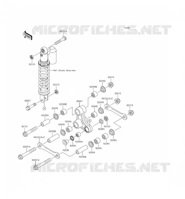 SUSPENSION ARRI&Egrave;RE Kawasaki TOUT-TERRAIN 65 2015 KX65  KX65AFF