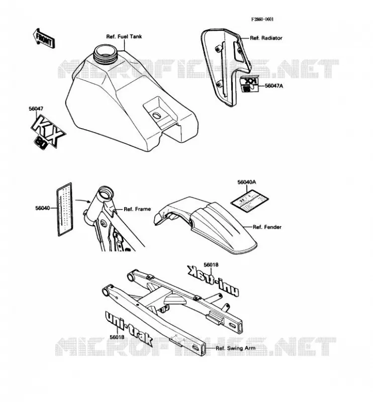 LABEL Kawasaki TOUT-TERRAIN 80 1988 KX80  KX80-L1