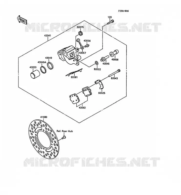 FREIN ARRIERE Kawasaki TOUT-TERRAIN 80 1988 KX80  KX80-L1