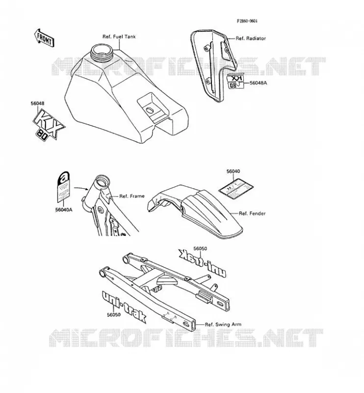 LABEL Kawasaki TOUT-TERRAIN 80 1989 KX80  KX80-M2