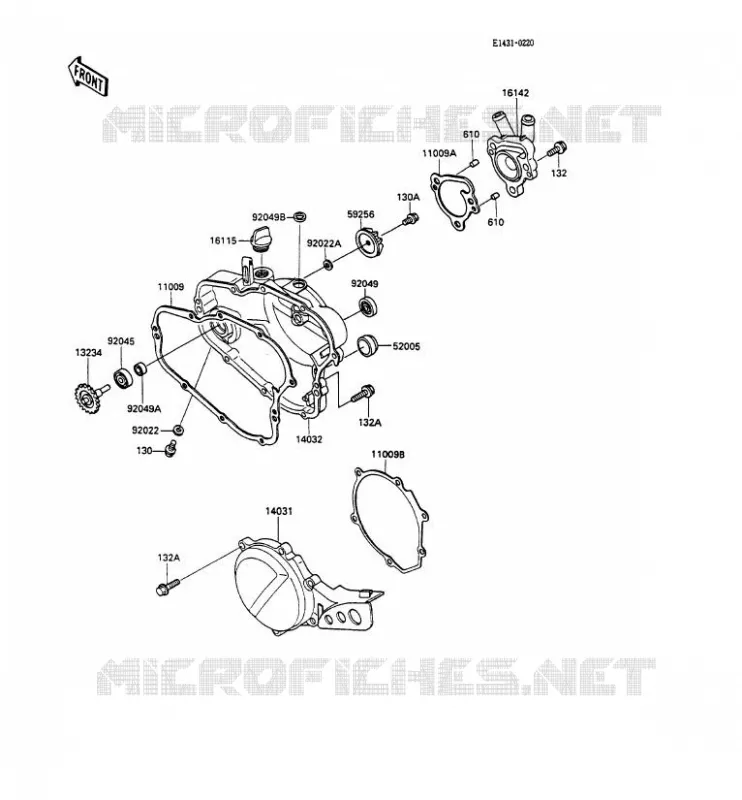 COUVERCLES MOTEUR Kawasaki TOUT-TERRAIN 80 1990 KX80  KX80-M3