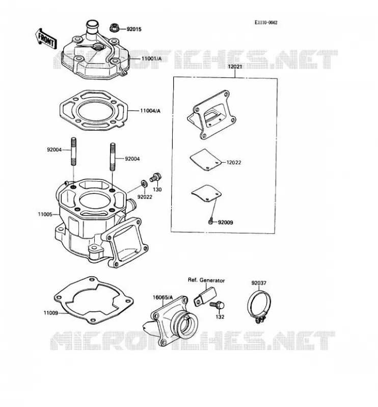CULASSE/CYLINDRE Kawasaki TOUT-TERRAIN 80 1990 KX80  KX80-N3
