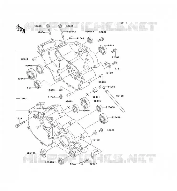 CARTER MOTEUR(S) Kawasaki TOUT-TERRAIN 80 1991 KX80  KX80-R1
