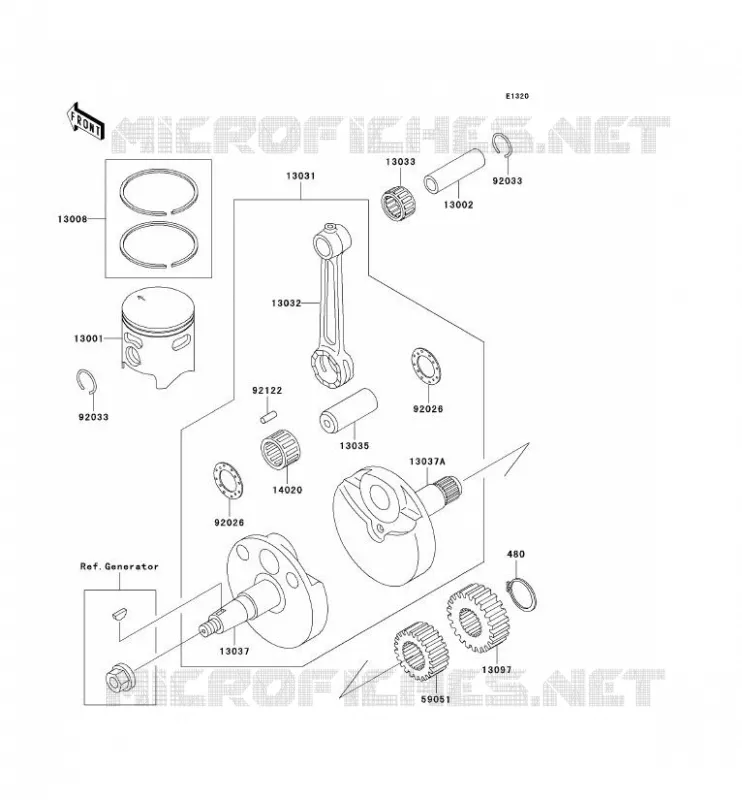 VILEBREQUIN/PISTON Kawasaki TOUT-TERRAIN 80 1992 KX80  KX80-R2