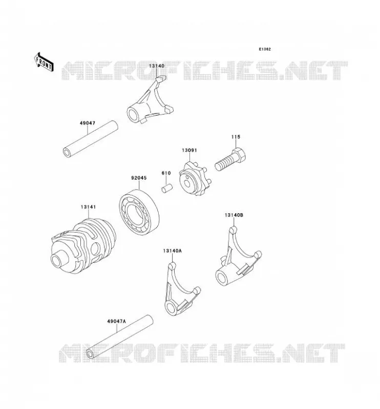 BARILLET/FOURCHETTE Kawasaki TOUT-TERRAIN 80 1993 KX80  KX80-R3