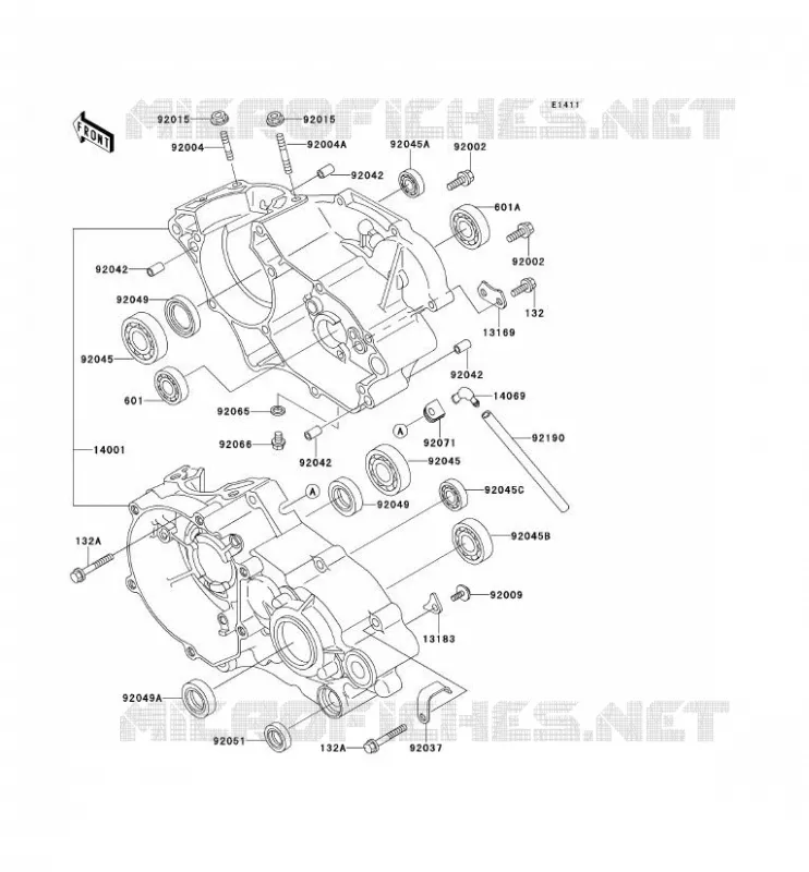 CARTER MOTEUR(S) Kawasaki TOUT-TERRAIN 80 1993 KX80  KX80-R3
