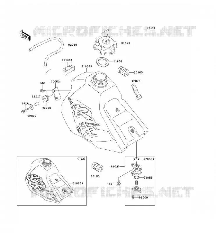 RESERVOIR CARBURANT Kawasaki TOUT-TERRAIN 80 1993 KX80  KX80-R3