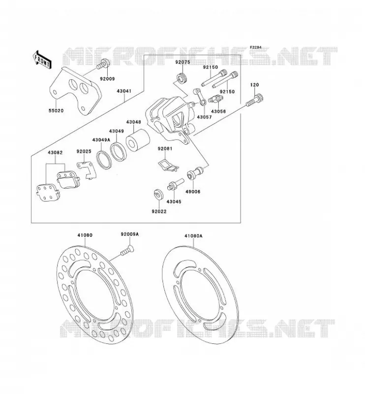 FREIN ARRIERE Kawasaki TOUT-TERRAIN 80 1994 KX125  KX80-R4
