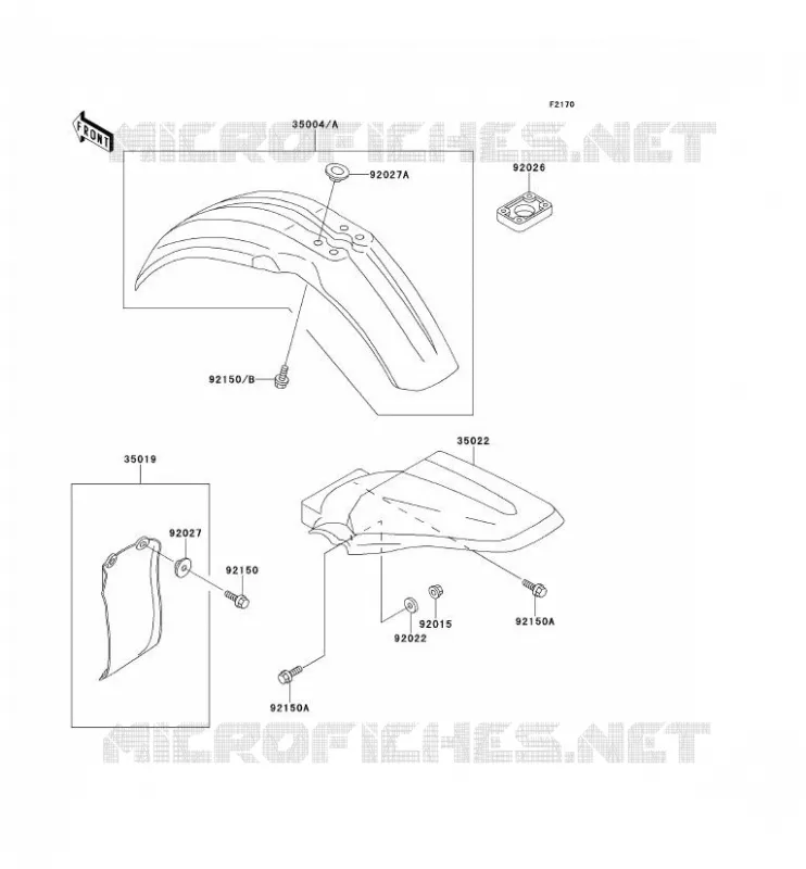 GARDE BOUE Kawasaki TOUT-TERRAIN 80 1994 KX125  KX80-R4