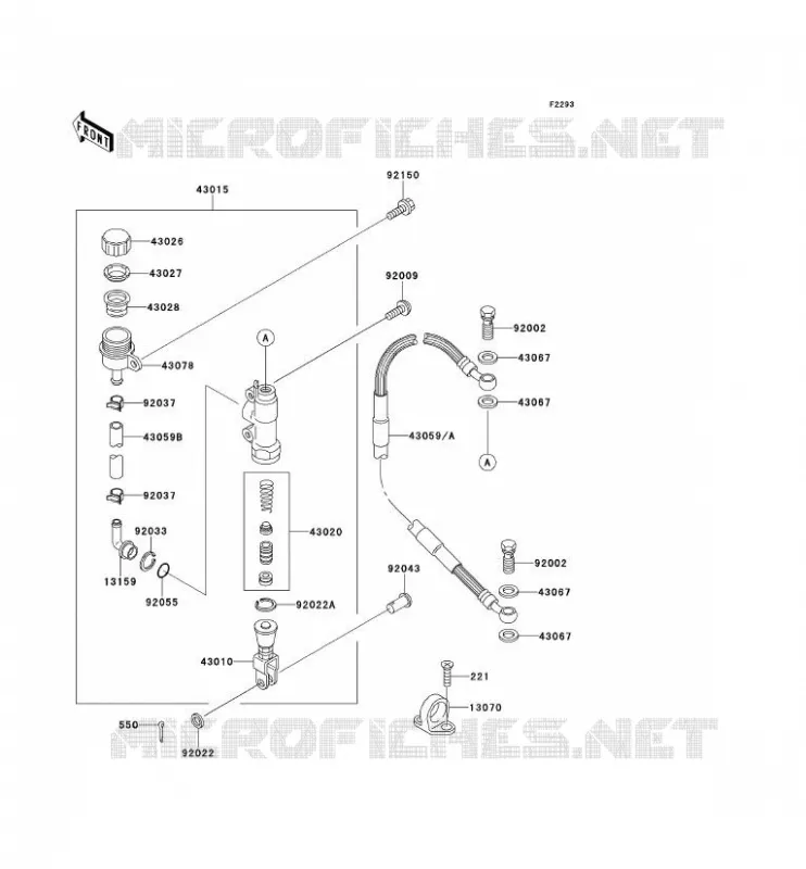 MAITRE CYLINDRE ARRI&Egrave;RE Kawasaki TOUT-TERRAIN 80 1994 KX125  KX80-R4