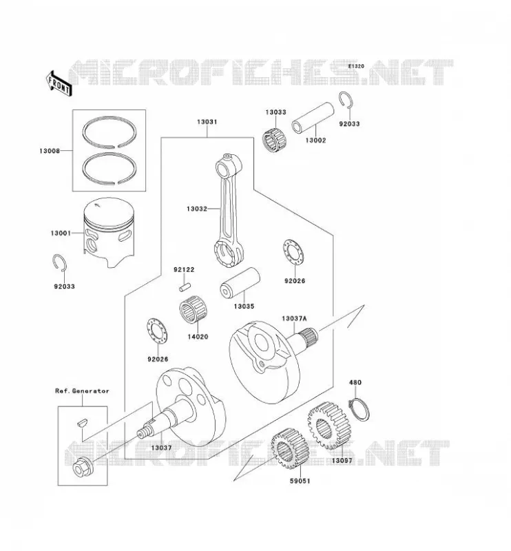 VILEBREQUIN/PISTON Kawasaki TOUT-TERRAIN 80 1994 KX80  KX80-R4
