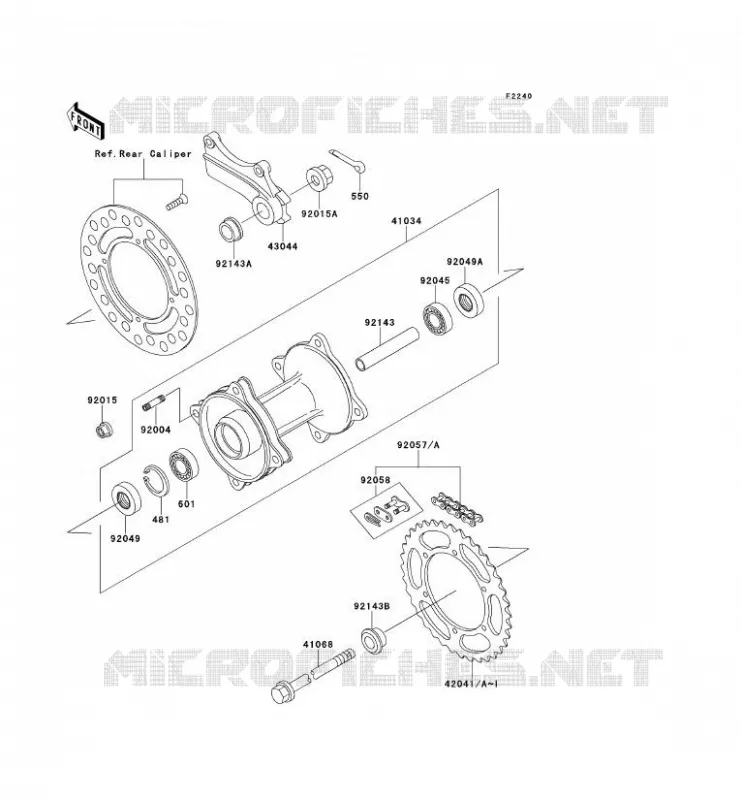 MOYEU ARRIERE Kawasaki TOUT-TERRAIN 80 1995 KX125  KX80-R5